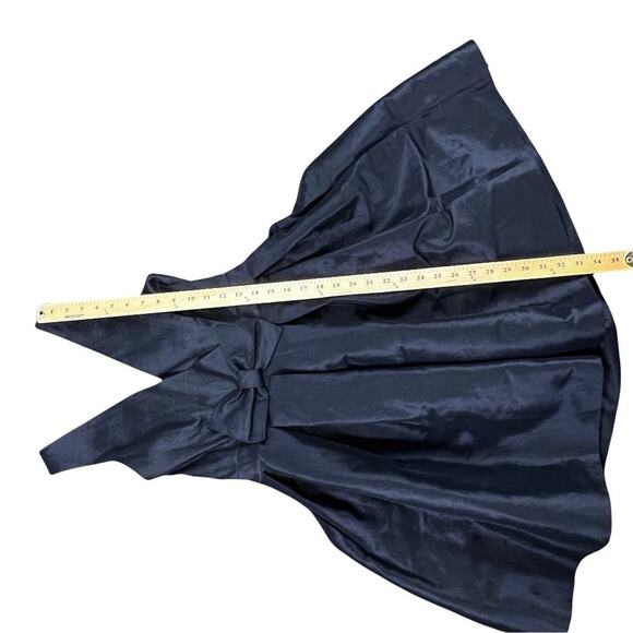 Jessica Simpson Sleeveless V-Neck Black Taffeta Cocktail Dress with Bow Size 6 - Picture 13 of 16